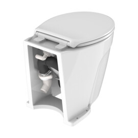 Deluxe elektrisch toilet set 12V, geschikt voor spoeling met drinkwater